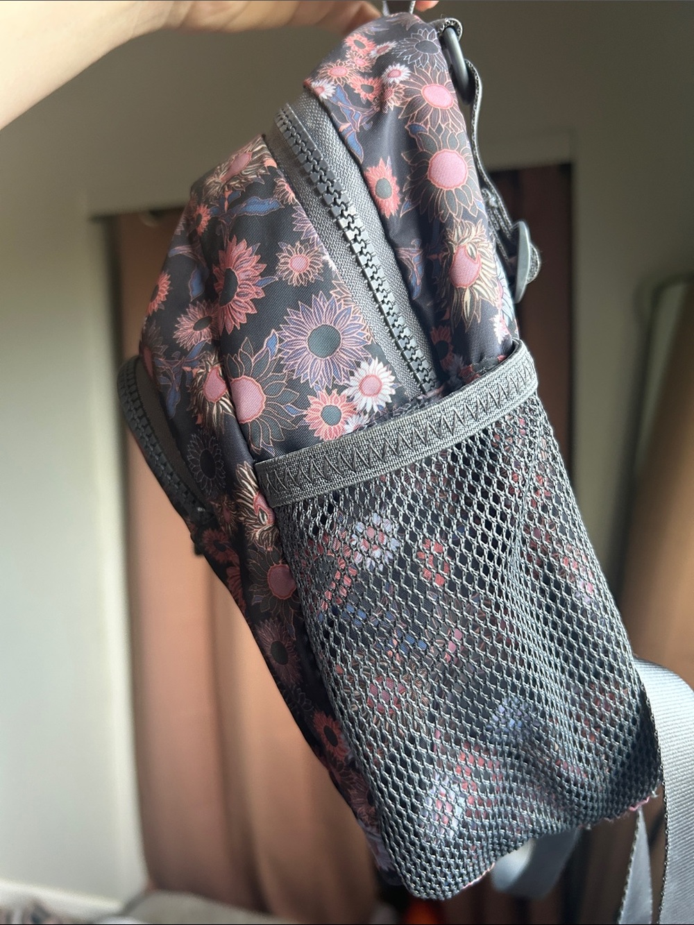 adidas Black Backpack with Pink Floral Print - Picture 5 of 8